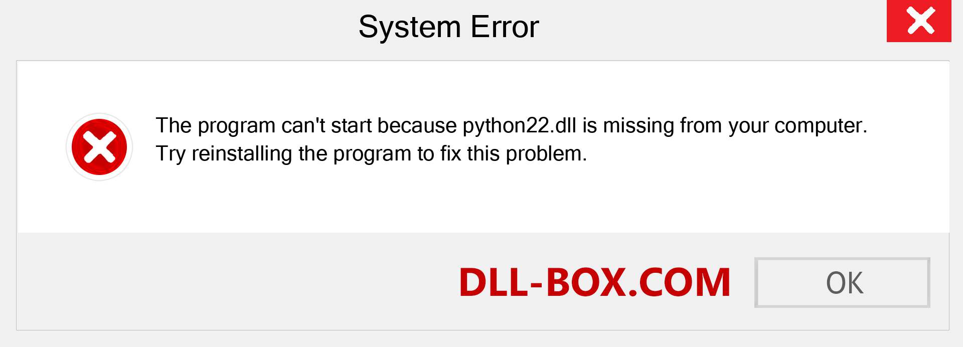  python22.dll file is missing?. Download for Windows 7, 8, 10 - Fix  python22 dll Missing Error on Windows, photos, images